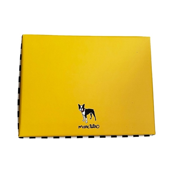 NWT MARC TETRO Boston Terrier Saffiano Leather Zip Around Wallet Wristlet Black - Picture 4 of 6